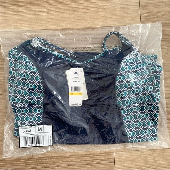 Tommy Bahama Breezy Palms Crossback Tankini in Mare Navy - Picture 4 of 9